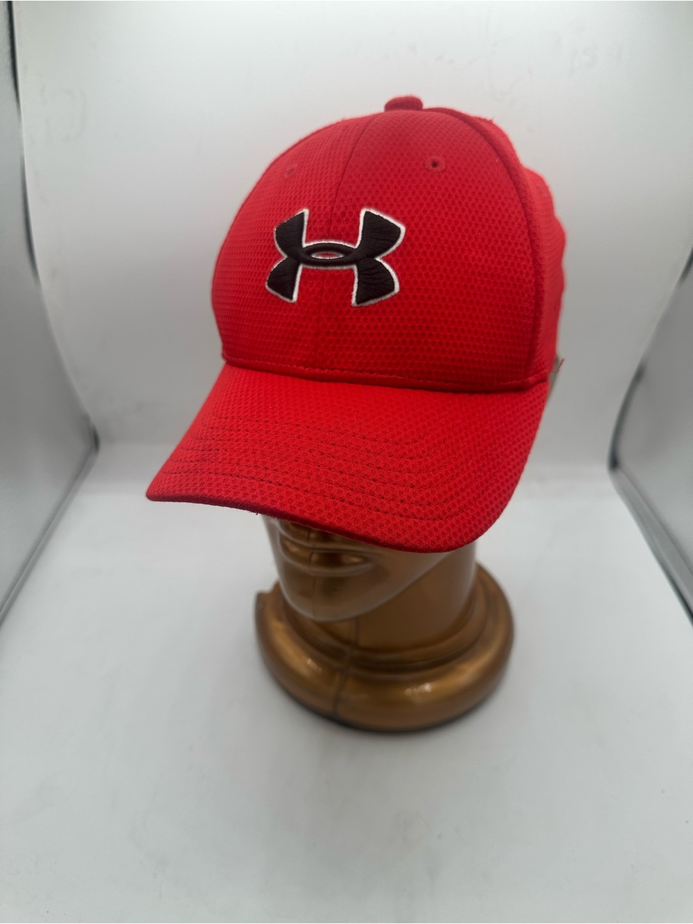 Under Armour Red Mesh Performance Cap with Black Logo
